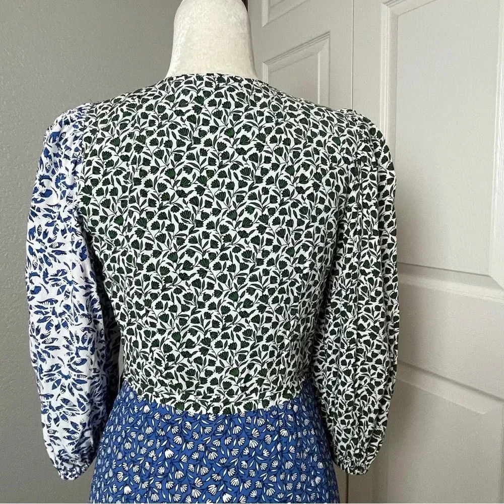 Ann Taylor Floral Wrap Flare Midi Dress Mixed Floral Print Sz 2 - Picture 8 of 13